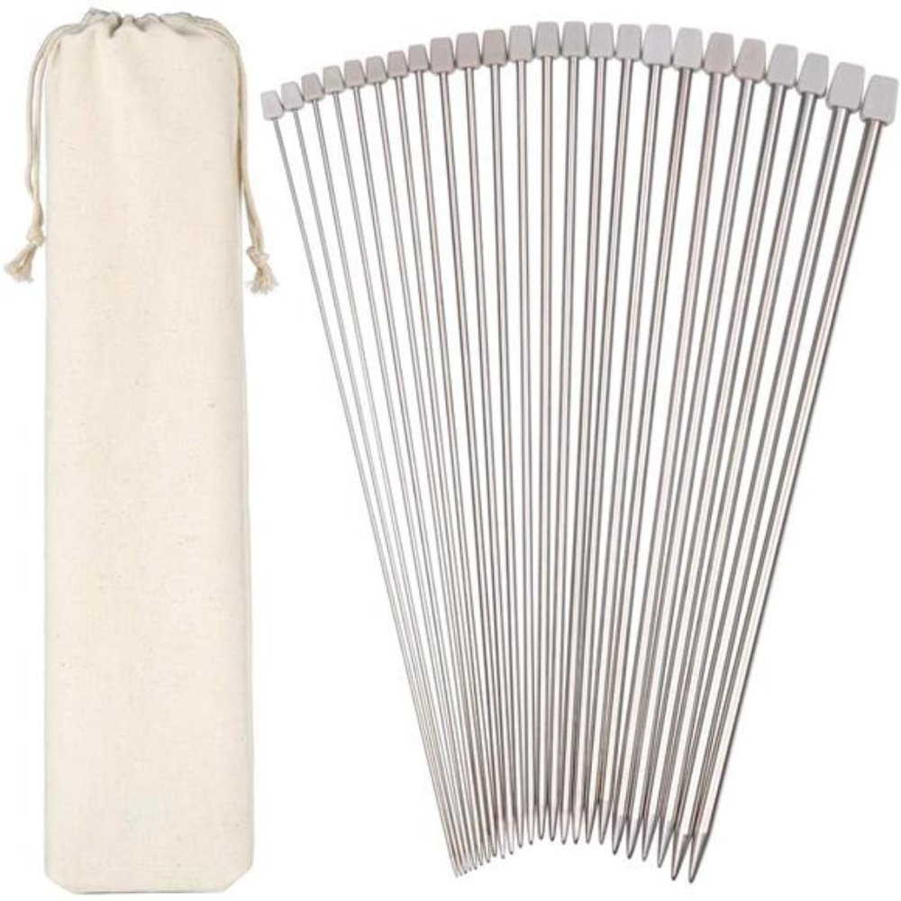 Knitting NeedlesSet for Beginners Knitting Accessories-11Pairs of StainlessSteel